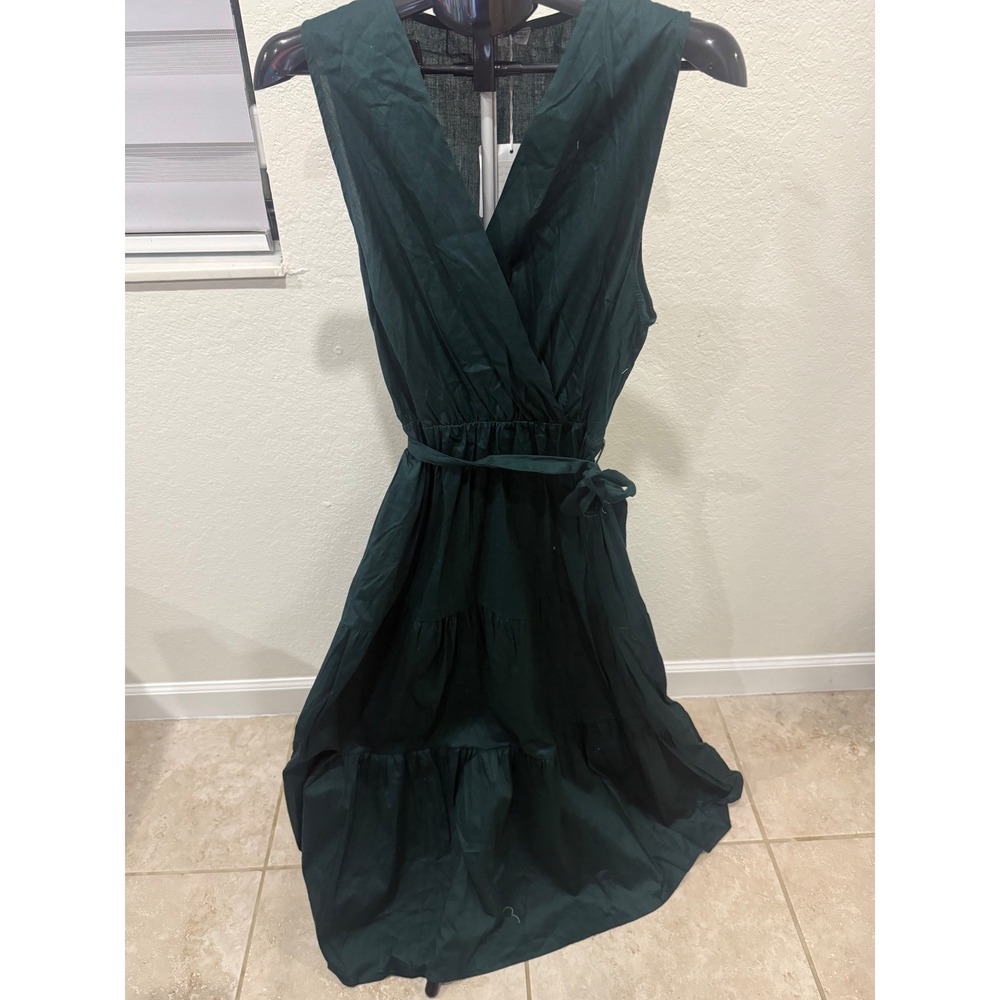 Civico 51 Lab Italy Dark Green Tiered Wrap V-Neck Maxi Dress XL NWT Verdone